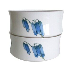 2 Brighton Bluebells Bowls - Vintage Crown Sterling England Fine  Bone China - R